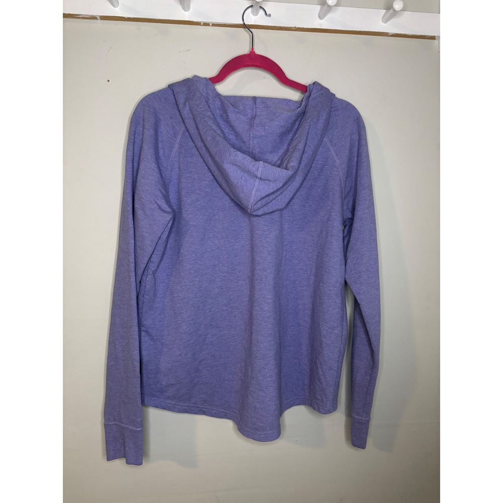 Patagonia Ahnya Snap Neck Hoodie Purple Organic Cotton Cozy Medium - Picture 3 of 5